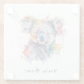 Koala Cuddles in Color, benutzerdefiniert Glasuntersetzer (Rückseite)