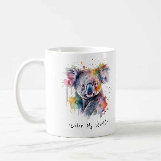 Koala Cuddles in Color, benutzerdefiniert Kaffeetasse (Links)