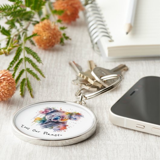 Koala Cuddles in Color, benutzerdefiniert Schlüsselanhänger (Seite)