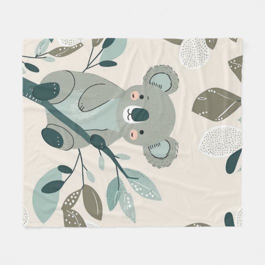 Koala Cuteness Kinderzimmer Fleecedecke (Vorderseite (Horizontal))