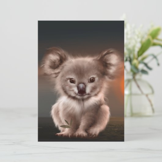 Koala Dankeskarte (Stehend Vorderseite)