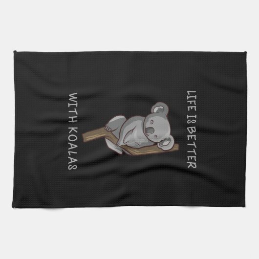 Koala - Das Leben ist besser mit Koalas Geschirrtuch (Horizontal)