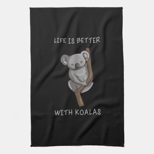 Koala - Das Leben ist besser mit Koalas Geschirrtuch (Vertikal)