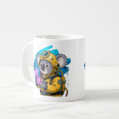 Koala Deep Sea Diver Cute Cartoon Explorer Kaffeetasse (Vorderseite Links)