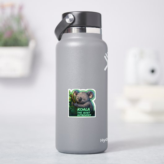 Koala Der Stille Introvertierte | Cute Minimalis Aufkleber (HydroFlask)