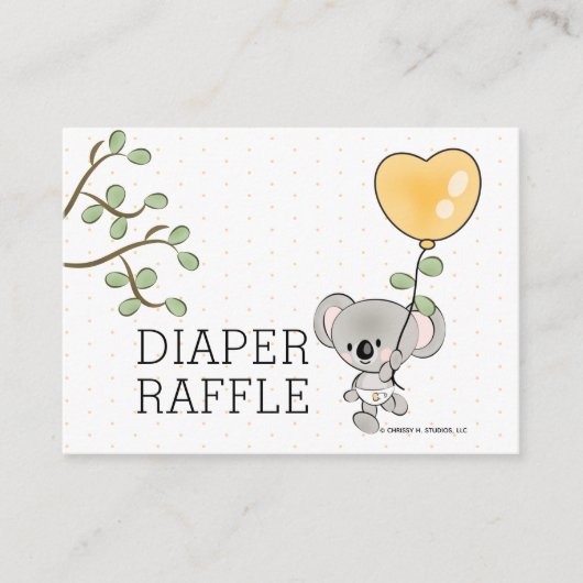 Koala Diaper Raffelkarte Begleitkarte (Vorderseite)