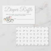 Koala Diaper Raffle Card Karten für Babydusche (Vorne/Hinten)
