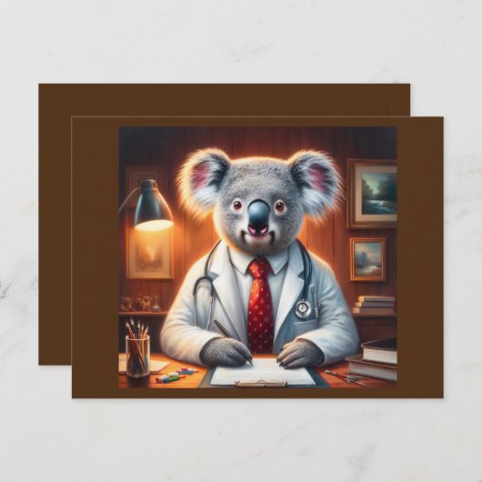 Koala Doctor Postkarte (Vorne/Hinten)