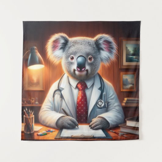 Koala Doctor Wandteppich (Vorderseite)