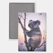 Koala Doppelexposition Tierart Wildnis Magnet (Vorderseite/Rückseite)