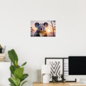 Koala Doppelexposition Tierart Wildnis Poster (Heimbüro)
