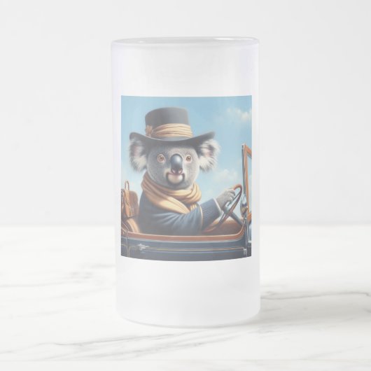 Koala Driving Mattglas Bierglas (Mittel)