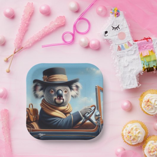 Koala Driving Pappteller (Party)