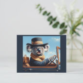 Koala Driving Postkarte (Stehend Vorderseite)