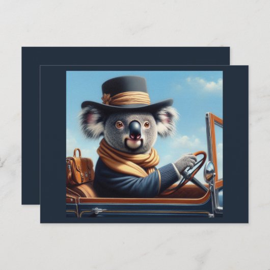 Koala Driving Postkarte (Vorne/Hinten)