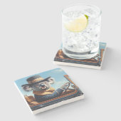 Koala Driving Steinuntersetzer (Seitenansicht)