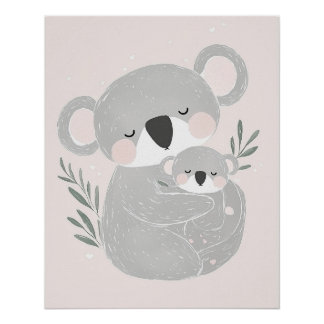 Koala-Druck Kinderzimmer, Kinderzimmer Wandkunst T Poster