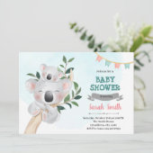 Koala Dusche Einladung (Stehend Vorderseite)