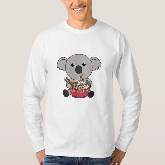 Koala Eat Ramen Niedlich Kawaii Noodles Koalas T-Shirt (Vorderseite)