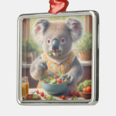 Koala Eating Salad Ornament Aus Metall (Links)