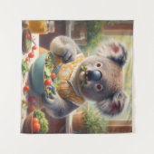 Koala Eating Salad Wandteppich (Vorderseite (Horizontal))