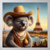 Koala Eiffel Tower Poster (Vorne)