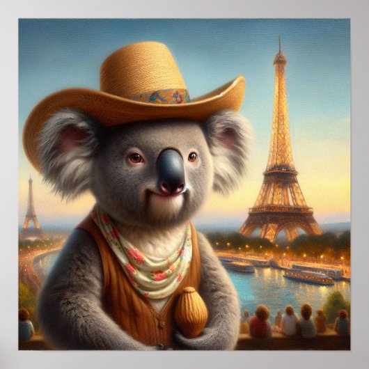 Koala Eiffel Tower Poster (Vorne)