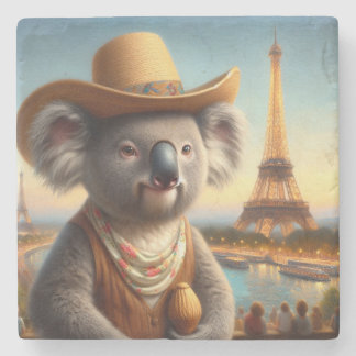Koala Eiffel Tower Steinuntersetzer