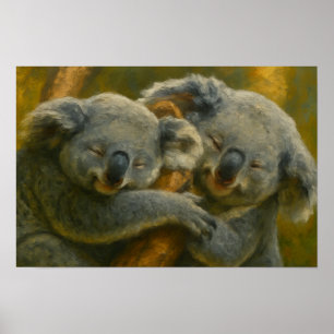 Koala Embrace - Zender Wildlife Moment Poster
