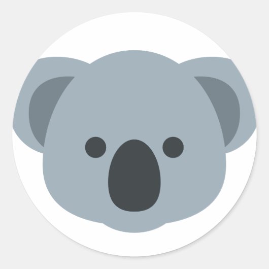 Koala Emoji Runder Aufkleber (Vorderseite)