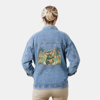 Koala entspannt am Strand – Tropische Sommerstimmu Jeansjacke