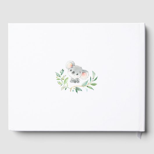 Koala & Eucalyptus Gray Baby Showbook Gästebuch (Rückseite)