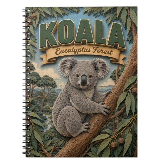 Koala-Eukalyptuswald POPCUT Notizblock (Vorderseite)