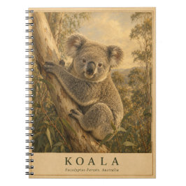 Koala Eukalyptuswald VINTAGE Notizblock