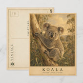 Koala Eukalyptuswald VINTAGE Postkarte (Vorne/Hinten)