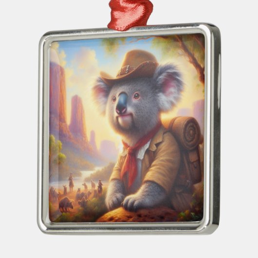 Koala Explorer Ornament Aus Metall (Links)