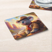 Koala Explorer Rechteckiger Pappuntersetzer (angewinkelt)