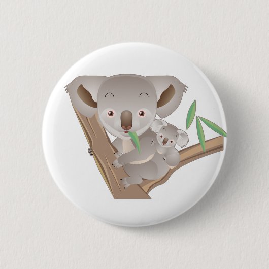 Koala-Familie Button (Vorderseite)