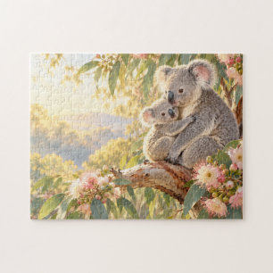 Koala-Familie Eukalyptus Natur Kunst Puzzle