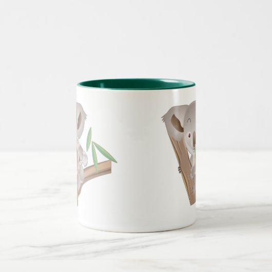 Koala-Familie Zweifarbige Tasse (Mittel)