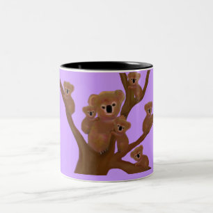 Koala-Familien-Spaß Zweifarbige Tasse