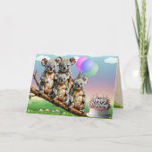 Koala Family Birthday Card Karte (Vorderseite)