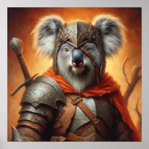 Koala Fantasy Warrior Poster