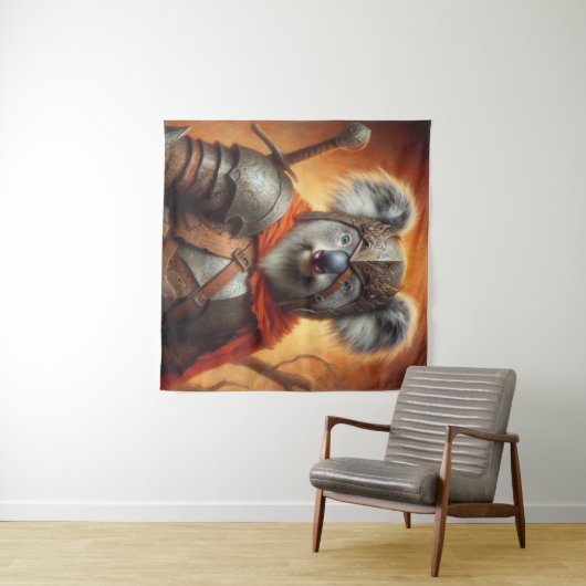 Koala Fantasy Warrior Wandteppich (Beispiel (Horizontal))