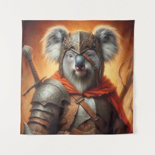 Koala Fantasy Warrior Wandteppich (Vorderseite)