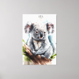 Koala - Farbe in Farbe, rosa Leinwand, Print Leinwanddruck