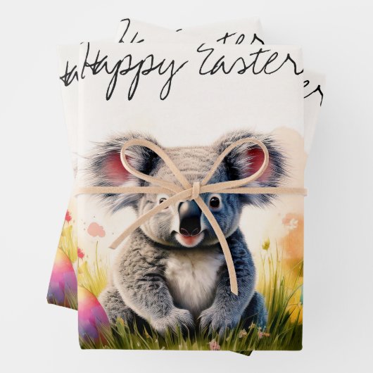 Koala Feld der Ostereier Happy Oster Geschenkpapier Set (Beispiel)