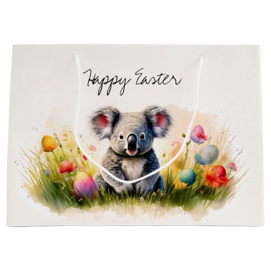 Koala Feld der Ostereier Happy Oster Große Geschenktüte (Vorderseite)