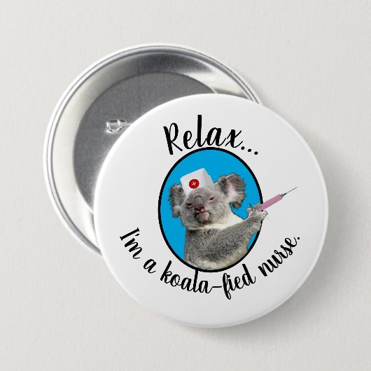 Koala-fied Krankenschwester Button (Vorne & Hinten)