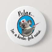 Koala-fied Krankenschwester Button (Vorderseite)